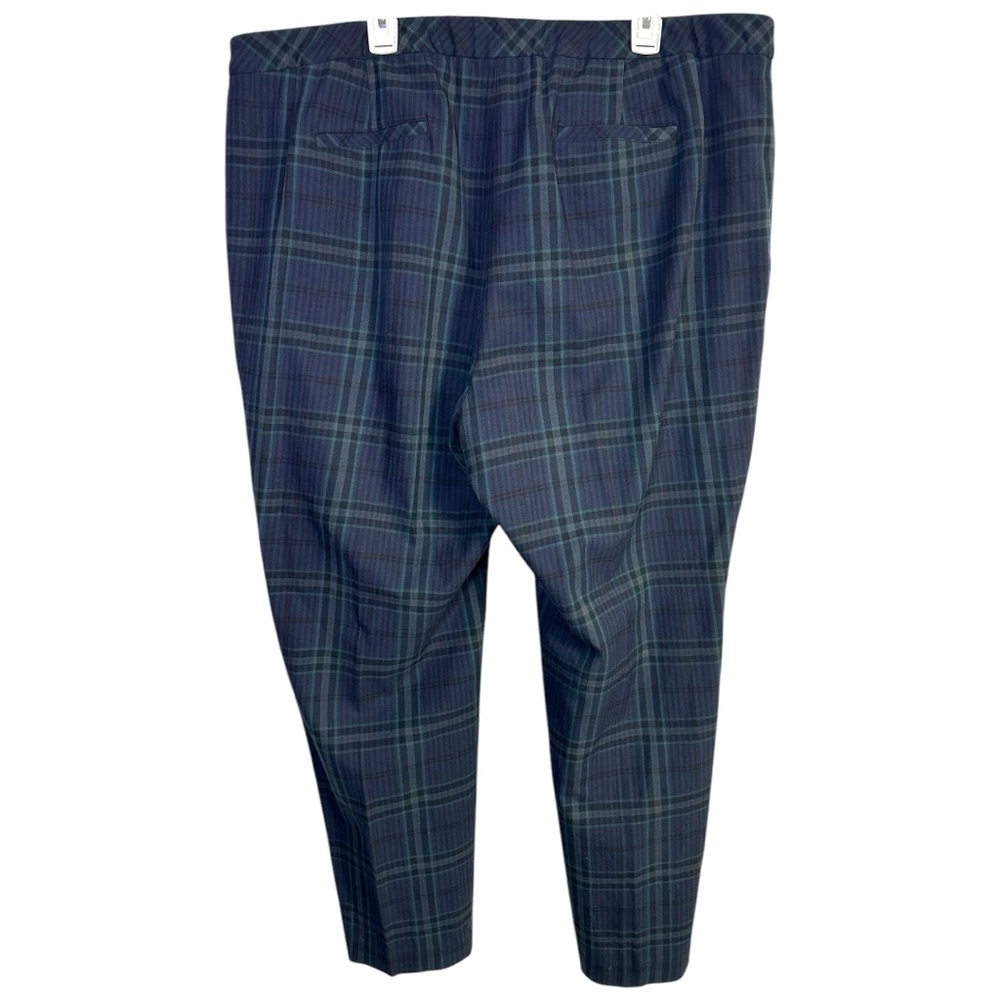 J.Jill Premium Bi Stretch Blue Green Plaid Tartan Straight Leg Pants Size 24 - Picture 2 of 5